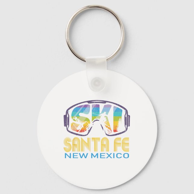 Ski Santa Fe New Mexico Skiing Vacation  Keychain (Front)