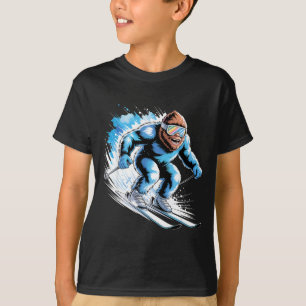 Ski sasquatch winter sport skiing funny skier T-Shirt