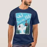 Ski Savin Hill Retro Ski Poster Style T-shirt