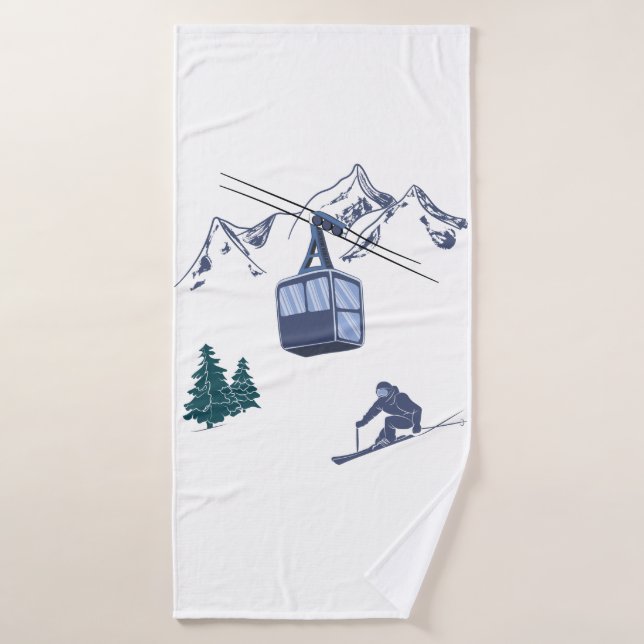 Ski Scene Winter Sports Bath Towel (Bath Towel)