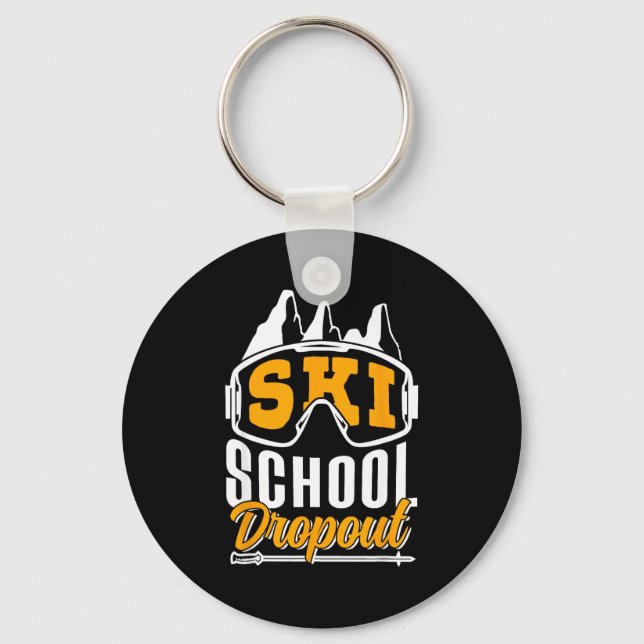 Ski school breaker ski school canceller ski skier  keychain (Front)