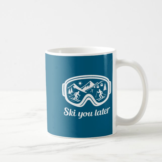Ski Ski You Later Winter Fun Goggles Coffee Mug (Right)
