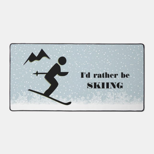 Ski Skier Design Desk Mat (Recto)