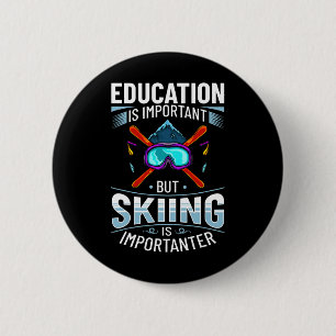 Ski Skier Funny Skiing Snow Winter Sport 2 Inch Round Button