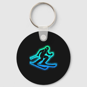Ski Skier Kids Men Boys Skiing  Keychain