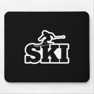 Ski skier skiing vacation lover winter sports mouse pad