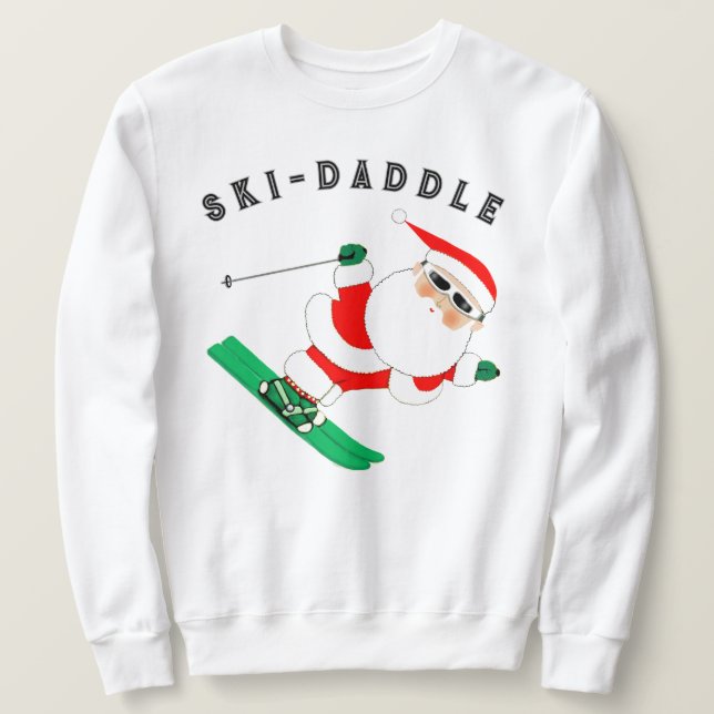 Ski Skiing Christmas Holiday  Sweatshirt (Design Front)