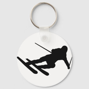 ski skiing downhill skier keychain