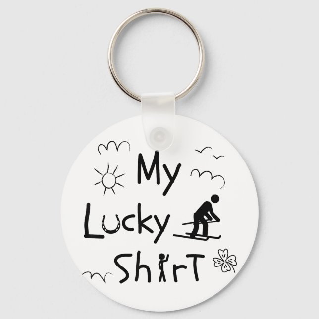 Ski skiing funny downhill-skiers alpine-skiing ski keychain (Front)