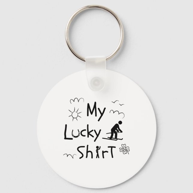Ski Skiing Funny Downhill-skiers Alpine-skiing Ski Keychain (Front)