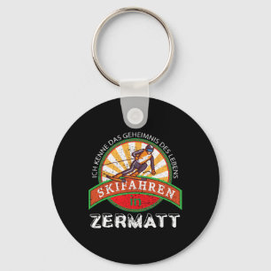 Ski Skiing Gift Vintage For Skiers From Zermatt Keychain