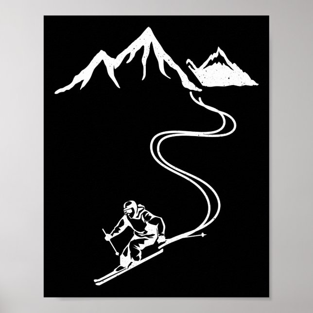 Ski Skiing Mountains Skier Winter Sports Poster (Front)