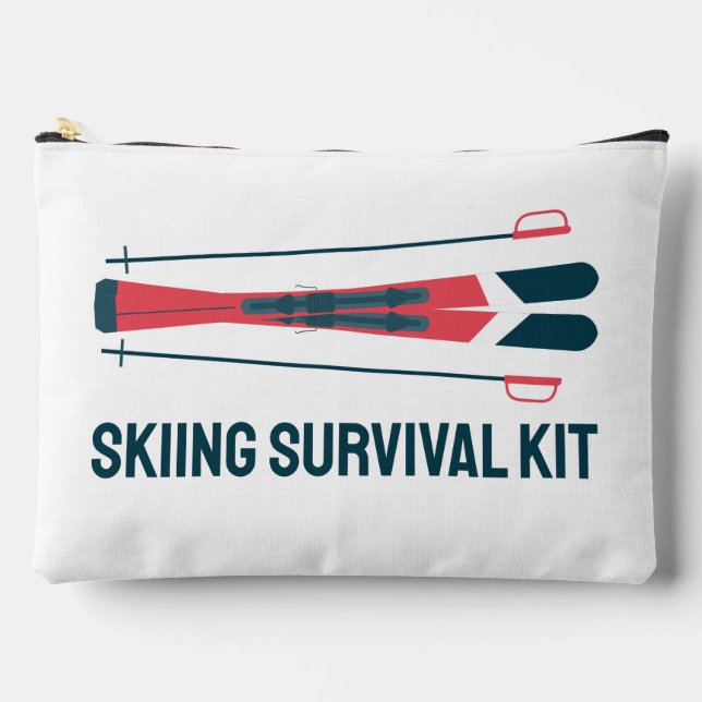 Ski Skiing Skier Winter Sports Funny Team Humor Accessory Pouch (Front)