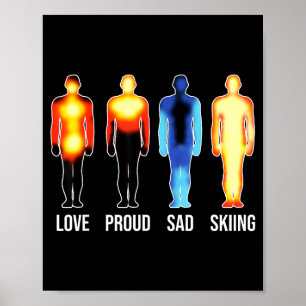 Ski skiing skiers ski vacation poster