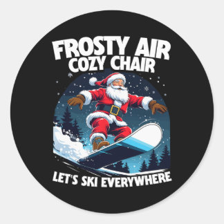 Ski Skiing Winter Sport _2  Classic Round Sticker