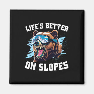 Ski Skiing Winter Sport Life's Better On Slopes Magnet