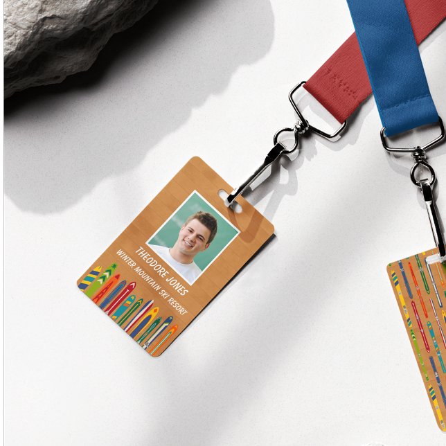 Ski Slope Resort Custom Photo Employee Badge (Creator Uploaded)