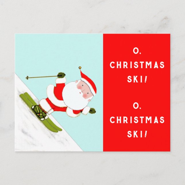Ski Snow Skiing Holiday Postcard (Front)