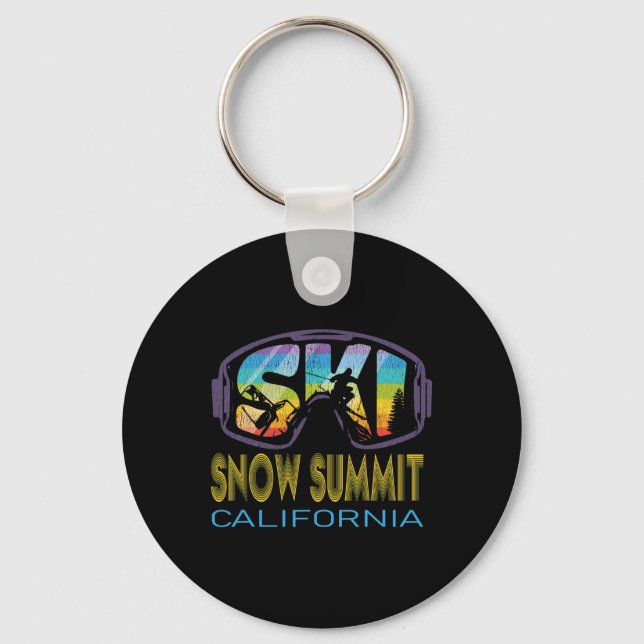 Ski Snow Summit California Skiing Vacation  Keychain (Front)