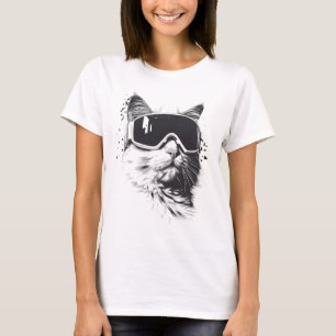 Ski Snowboard Cat Goggles Winter Sports Snowboarde T-Shirt