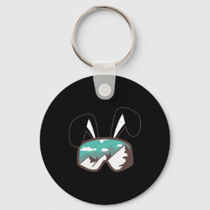 Ski Snowboard Goggles Bunny Ears Skiing Snow Gift  Keychain