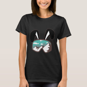 Ski Snowboard Goggles Bunny Ears Skiing Snow Gift T-Shirt