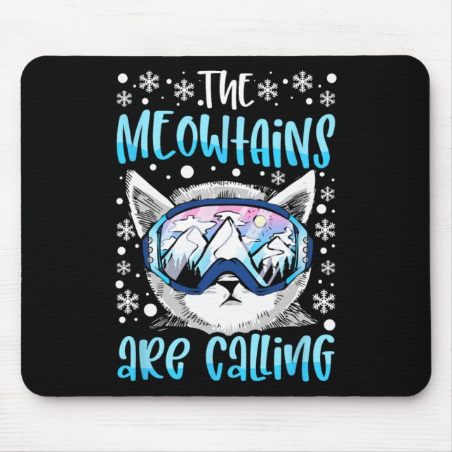 Ski Snowboard Goggles Funny Skiing Snowboarding Ca Mouse Pad (Front)