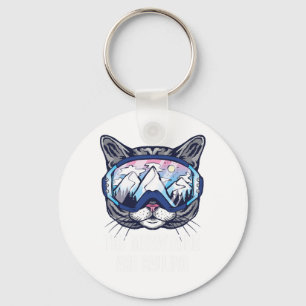 Ski Snowboard Goggles Funny The Meowtains Are Call Keychain
