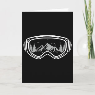Ski Snowboard Shirts, Mountain Winter Snow Skiing Card