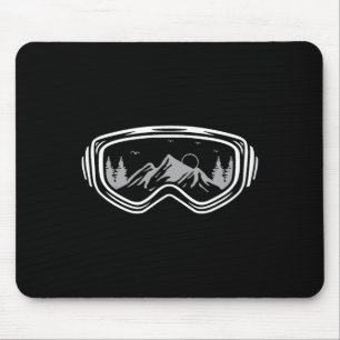 Ski Snowboard Shirts, Mountain Winter Snow Skiing Mouse Pad