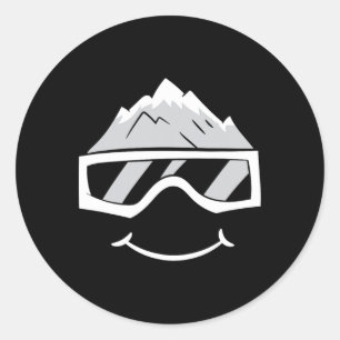 Ski Snowboard Skiing Goggles Snow Wintersport Skii Classic Round Sticker