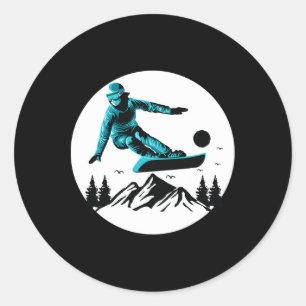 Ski Snowboard Skiing Snow Mountain Winter Snowboar Classic Round Sticker