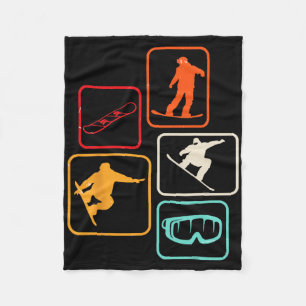 Ski Snowboard Skiing Stamp Resort Top Fleece Blanket