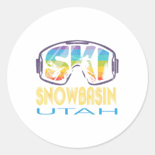 Ski Snowsin Utah Skiing Vacation  Classic Round Sticker