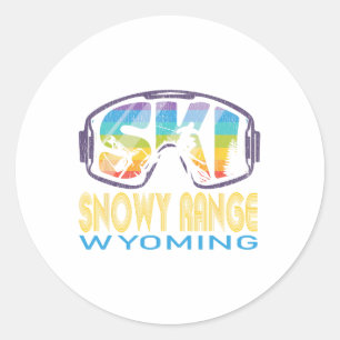 Ski Snowy Range Wyoming Skiing Vacation Classic Round Sticker