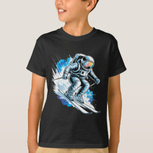 Ski space winter sport skier funny skiing astronau T-Shirt