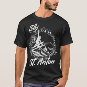 Ski St Anton Austria Vintage Snow Skiing Vacation  T-Shirt