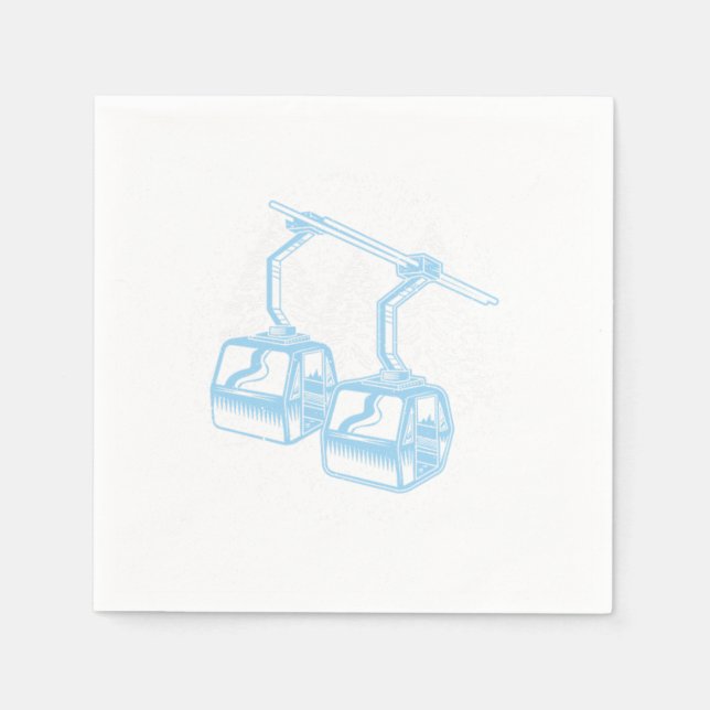 Ski Station Winter Sports Mountain Skier Gift Napkin (Front)