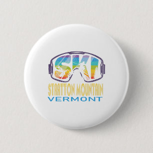Ski Stratton Mountain Vermont Skiing Vacation  2 Inch Round Button