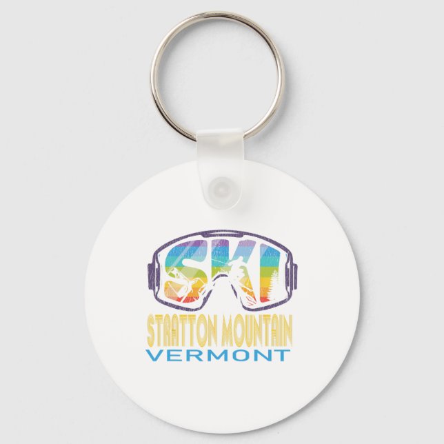 Ski Stratton Mountain Vermont Skiing Vacation  Keychain (Front)