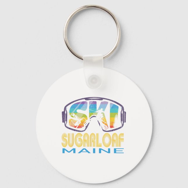 Ski Sugarloaf Maine Skiing Vacation  Keychain (Front)