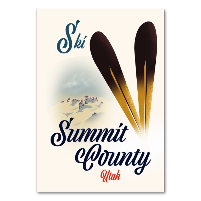 Ski Summit County, Utah ski poster. Table Number (Front)