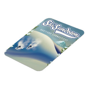 Ski Sundown Hartford Connecticut ski poster Magnet