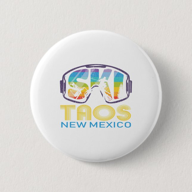 Ski Taos New Mexico Skiing Vacation  2 Inch Round Button (Front)