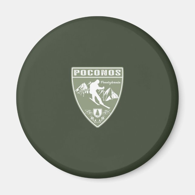 Ski The Poconos Pennsylvania Magnet (Front)