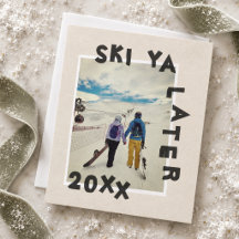 Ski Theme Unique Winter Christmas Photo