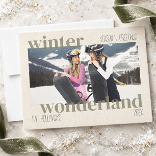 Ski Theme Winter Wonderland Christmas Photo  Holiday Card