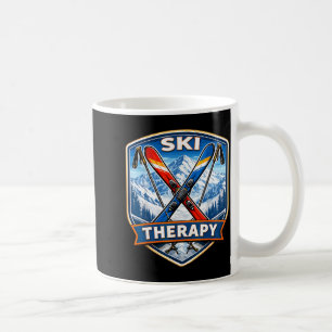 Ski therapy skiing lover funny skier quote mountai coffee mug