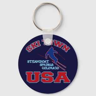 Ski Town USA, Steamboat Springs, Colorado Keychain