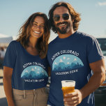 Ski Trip Custom Colorado City Name Blue Mountain T-Shirt<br><div class="desc">Customized matching family t-shirts for your ski getaway to the Colorado mountains during your winter vacation. This cool skiing trip tee features a cute drawing of snow capped mountains and a blue landscape. A great nature t-shirt for an outdoors loving family for their nature expedition.</div>